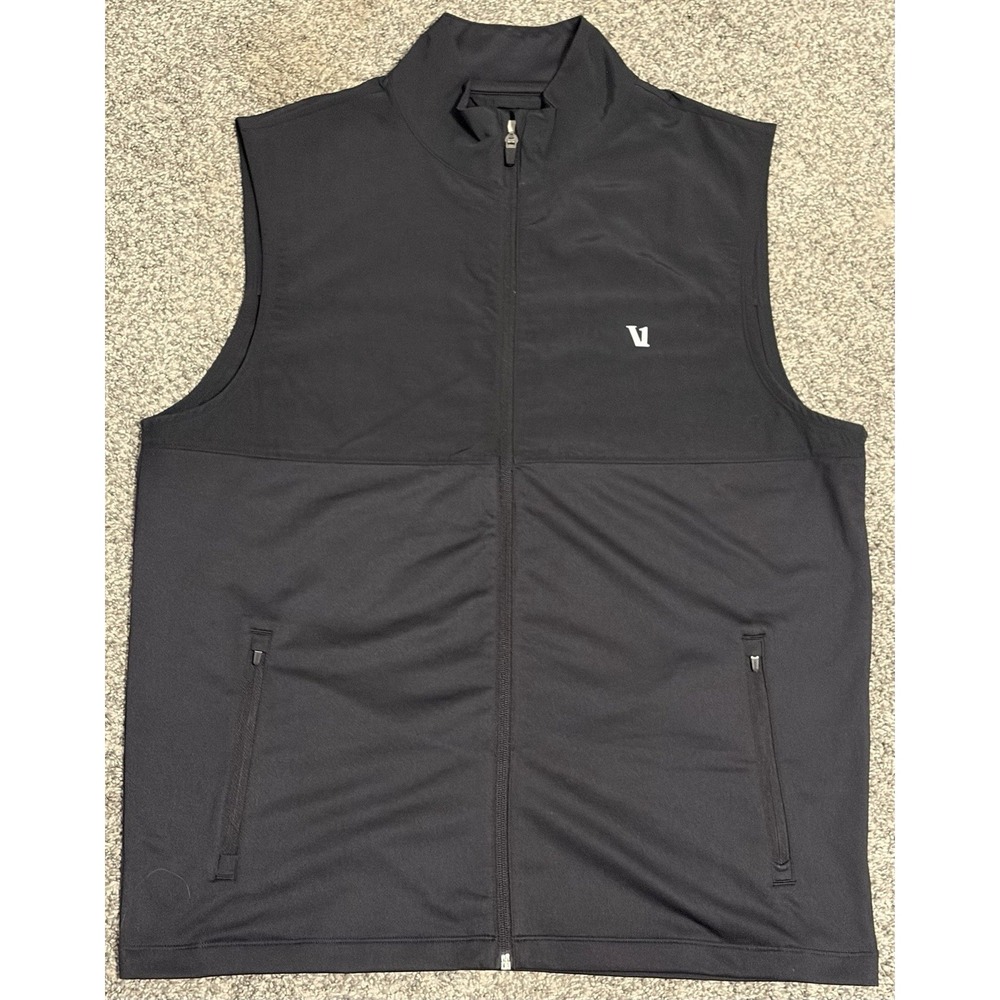 Vuori Mens Sunday Element Vest Size Large Black Performance 4 Way Stretch V286
